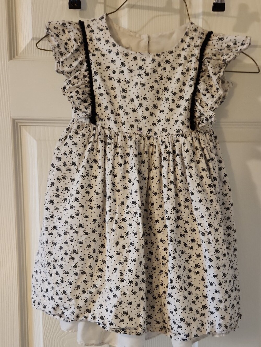 Pippa & Julie Cream Dress with Black Floral Print